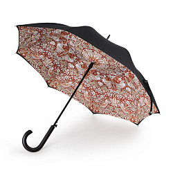 Зонт женский трость Morris Co Fulton L856-4429 StrawberryThiefIndianRed (Клубничный воришка)